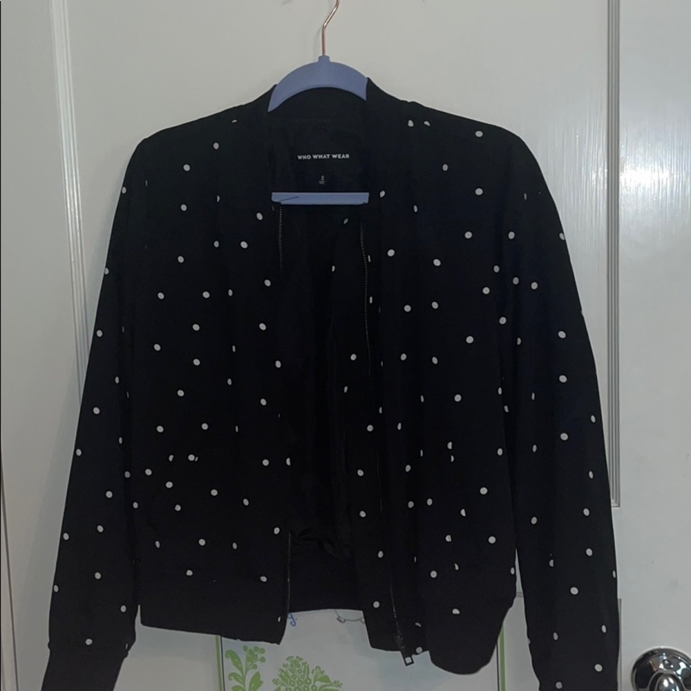 Polka dot bomber jacket
